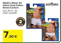 Carrefour Slip X2 o Boxer X2 Uomo Linea Cotton Senza Cuciture offerta