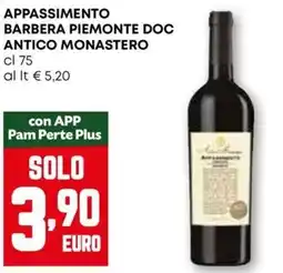 Pam Appassimento barbera piemonte doc ANTICO MONASTERO offerta