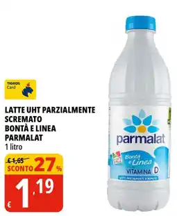 Tigros Latte uht parzialmente scremato bontà e linea PARMALAT offerta