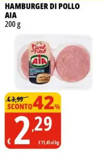 Tigros Hamburger di pollo AIA offerta