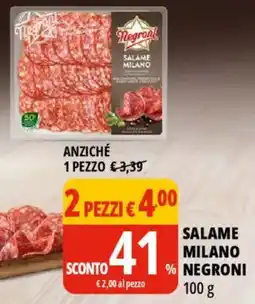 Tigros Salame milano NEGRONI offerta