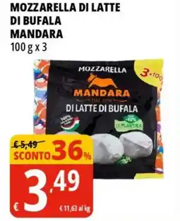 Tigros Mozzarella di latte di bufala MANDARA offerta