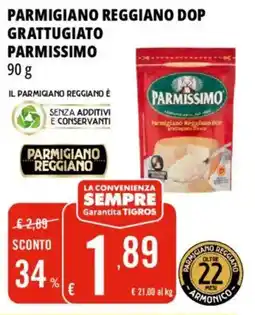 Tigros Parmigiano reggiano dop grattugiato PARMISSIMO offerta