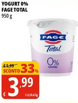 Tigros Yogurt 0% FAGE TOTAL offerta