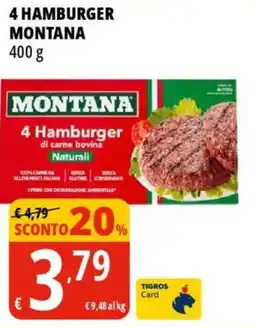 Tigros 4 hamburger MONTANA offerta
