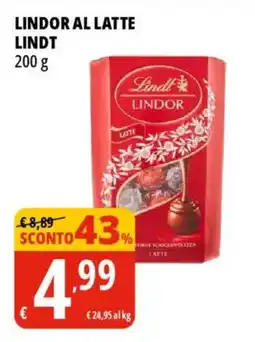 Tigros Lindor al latte LINDT offerta