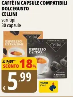 Tigros Caffè in capsule compatibili dolce gusto CELLINI offerta