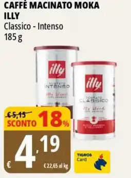Tigros Caffè macinato moka ILLY offerta