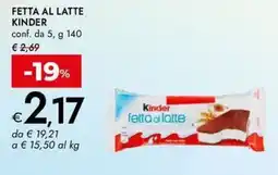 Bennet Fetta al latte KINDER offerta