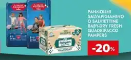 Bennet Pannolini salvapigiamino o salviettine baby-dry fresh quadripacco PAMPERS offerta