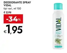 Bennet Deodorante spray VIDAL offerta