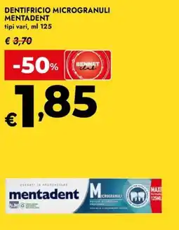 Bennet Dentifricio microgranuli MENTADENT offerta
