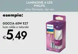 Bennet Lampadine a led philips, goccia 60W E27 luce calda o naturale offerta