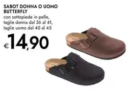 Bennet Sabot donna o uomo butterfly offerta