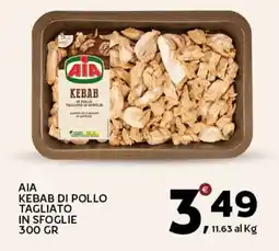 Extra Supermercati Aia kebab di pollo tagliato in sfoglie offerta