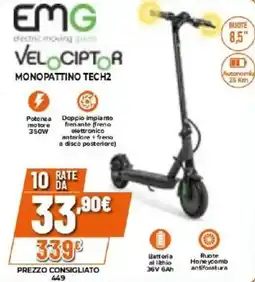 Expert Emg velociptor monopattino tech2 offerta