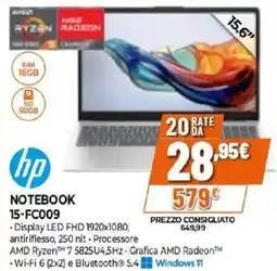 Expert hp NOTEBOOK 15-FC009 offerta