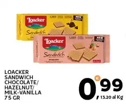 Extra Supermercati Loacker sandwich chocolate/ hazelnut/ milk-vanilla offerta