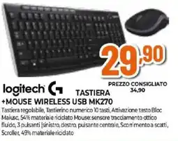 Expert logitech TASTIERA +MOUSE WIRELESS USB MK270 offerta