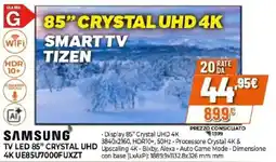 Expert SAMSUNG TV LED 85" CRYSTAL UHD 4K UE85U7000FUXZT offerta