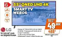 Expert LG TV LED 55" UHD Smart TV 4K 55QNED70A6A offerta