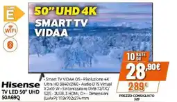 Expert Hisense TV LED 50" UHD 50A69Q offerta