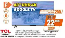 Expert TCL TV LED 43" UHD 4K 43P69K offerta