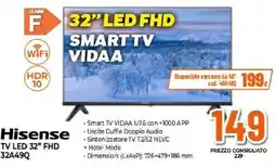 Expert Hisense TV LED 32" FHD 32A49Q offerta