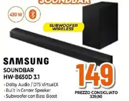Expert SAMSUNG SOUNDBAR HW-B650D 3.1 offerta