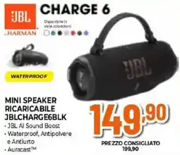 Expert JBL CHARGE 6 MINI SPEAKER RICARICABILE JBLCHARGE6BLK offerta