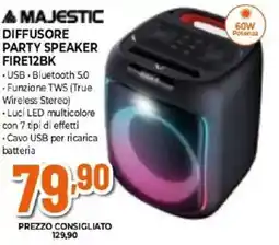 Expert MAJESTIC DIFFUSORE PARTY SPEAKER FIRE12BK offerta