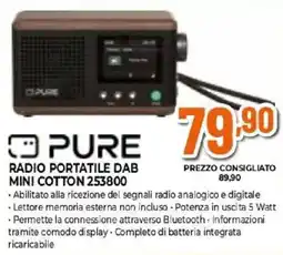 Expert PURE RADIO PORTATILE DAB MINI COTTON 253800 offerta
