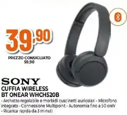Expert SONY CUFFIA WIRELESS BT ONEAR WHCH520B offerta