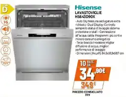 Expert Hisense LAVASTOVIGLIE HS643D90X offerta