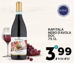 Extra Supermercati Rapitalà nero d'avola doc offerta