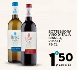 Extra Supermercati Bottebuona vino d'italia bianco/ rosso offerta