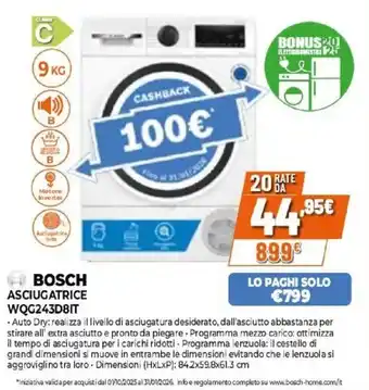 Expert BOSCH ASCIUGATRICE WQG243D8IT offerta