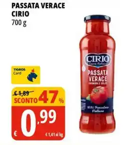 Tigros Passata verace CIRIO offerta