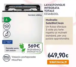 Unieuro Electrolux LAVASTOVIGLIE INTEGRATA TOTALE EES68600L offerta