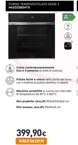 Unieuro Haier FORNO TERMOVENTILATO SERIE 2 H61D23B3HTX offerta