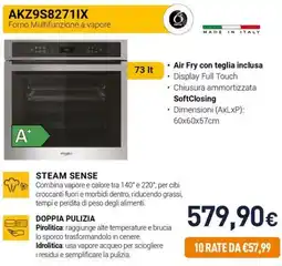 Unieuro Whirlpool AKZ9S8271IX Forno Multifunzione a vapore offerta