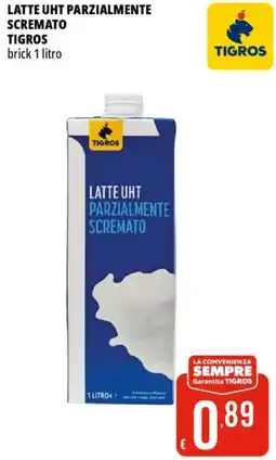 Tigros Latte uht parzialmente scremato TIGROS offerta