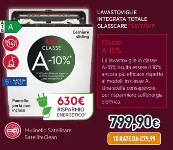 AEG LAVASTOVIGLIE INTEGRATA TOTALE GLASSCARE FSE77707P