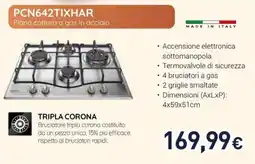 Unieuro BOSCH PCN642TIXHAR Piano cottura a gas in acciaio offerta