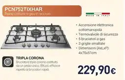 Unieuro BOSCH PCN752TIXHAR Piano cottura a gas in acciaio offerta