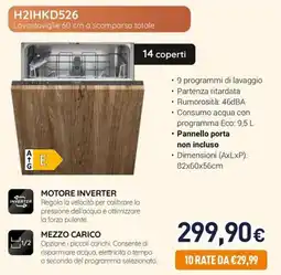 Unieuro Hotpoint Ariston H2IHKD526 Lavastoviglie a scomparsa totale offerta