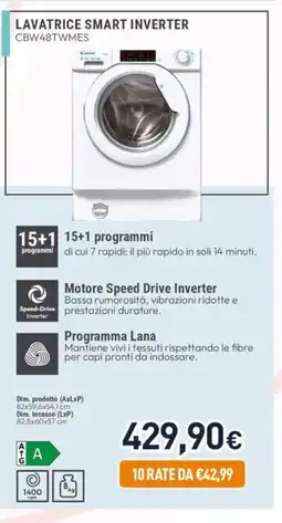 Unieuro CANDY LAVATRICE SMART INVERTER CBW48TWMES offerta