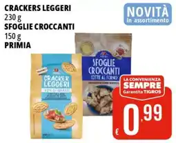 Tigros Crackers leggeri sfoglie croccanti PRIMIA offerta