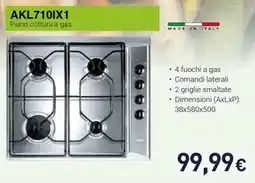 Unieuro IGNIS AKL710IX1 Piano cottura a gas offerta
