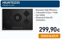 Unieuro beko HILW75222S PIANO A GAS offerta